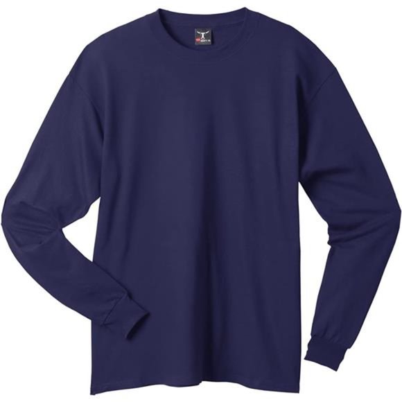 Hanes mens 6.1 oz. Long-Sleeve Beefy-T(5186)-LIME-L - Picture 2 of 3